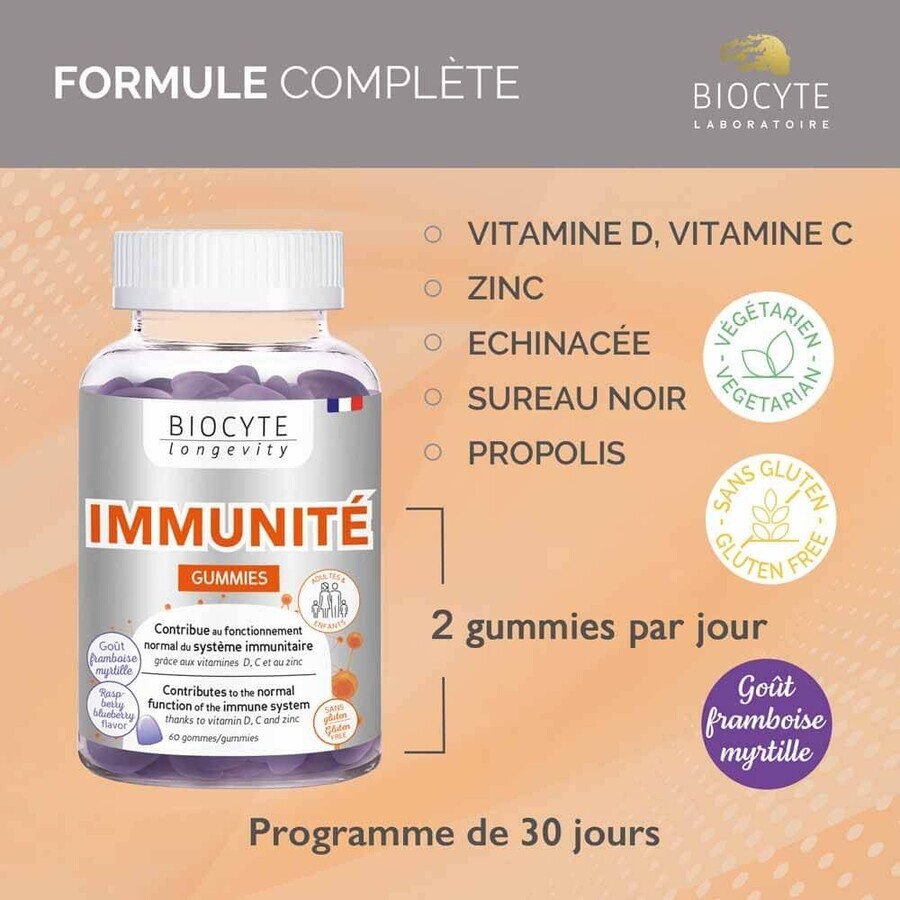 Biocyte Langlebigkeit Immunea 60 Gummibärchen