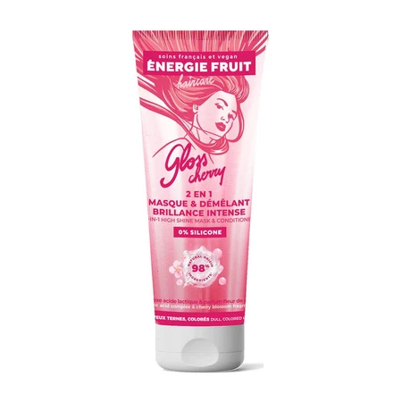 Energie Fruit Gloss Cherry 2 en 1 Masque & Démêlant Brillance Intense Cheveux Ternes, Colorés 200 ml