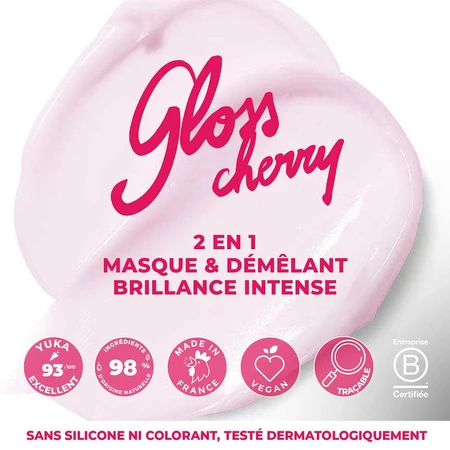 Energie Fruit Gloss Cherry 2 en 1 Masque & Démêlant Brillance Intense Cheveux Ternes, Colorés 200 ml
