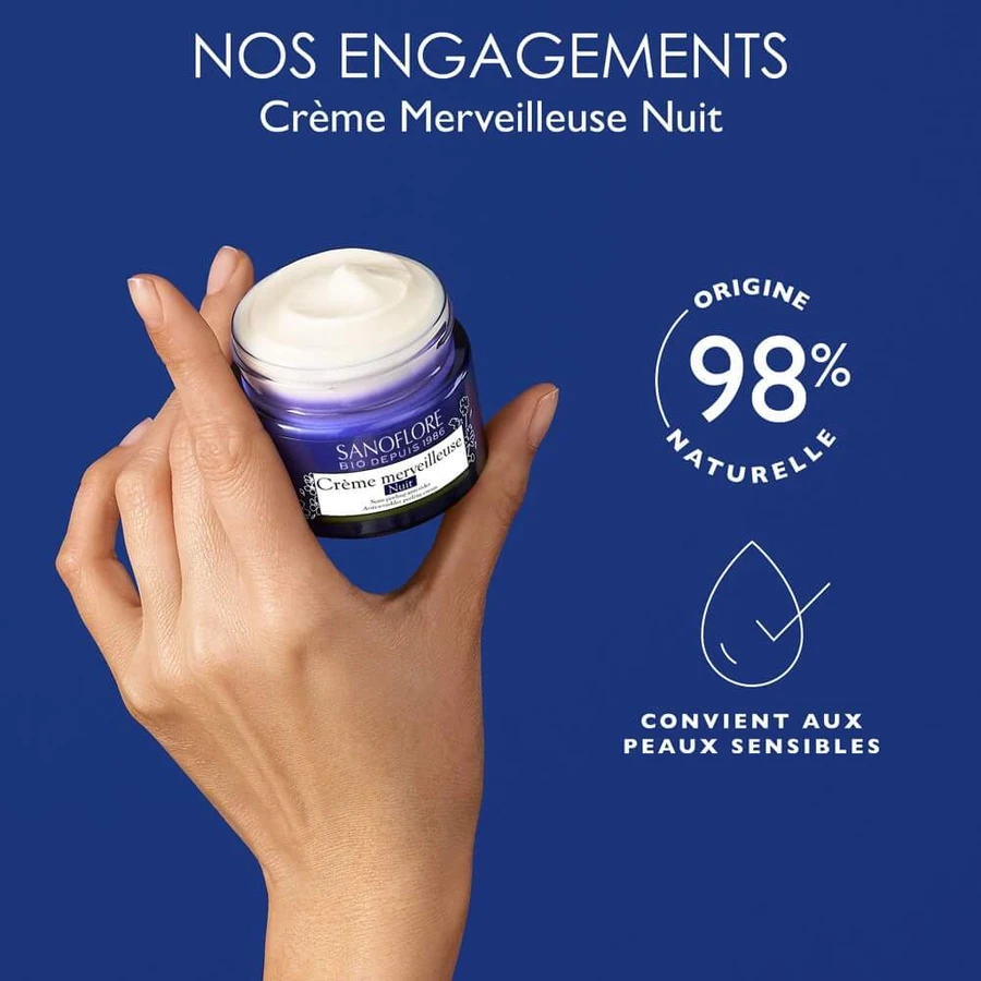 Sanoflore Merveilleuse Night Cream with Organic Corrective Peel 50ml