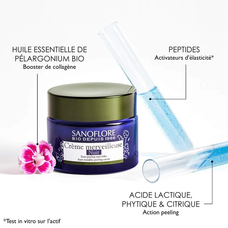 Sanoflore Merveilleuse Night Cream with Organic Corrective Peel 50ml
