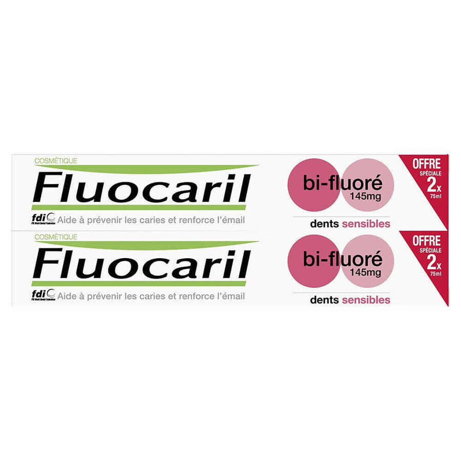 Fluocaryl Bi-Fluoride Toothpaste Sensitive Teeth 2x75ml