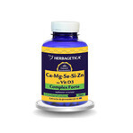 Ca+Mg+Se+Si+Zn Organic with Vitamin D3, 120 capsules, Herbagetica Ca+Mg+Se+Si+Zn Organic with Vitamin D3, 120 capsules, Herbagetica