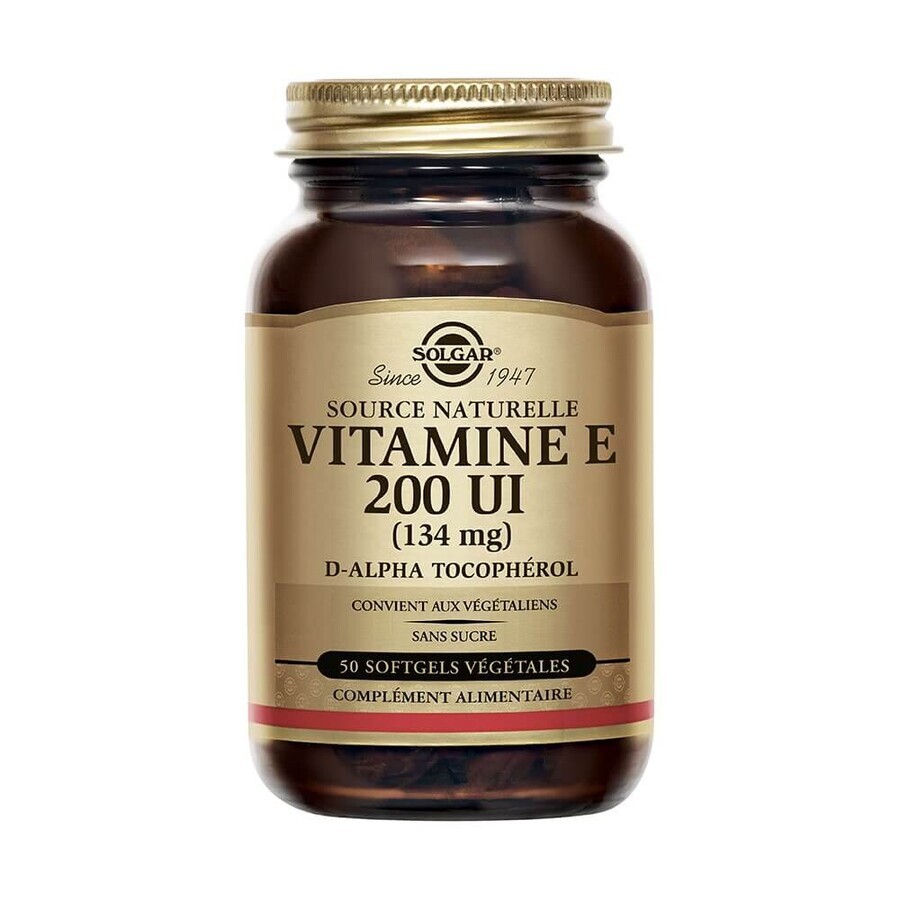Solgar Vitamine E 200ui 50 Kapseln 134 mg Antioxydant Beauté 50 Kapseln végétales