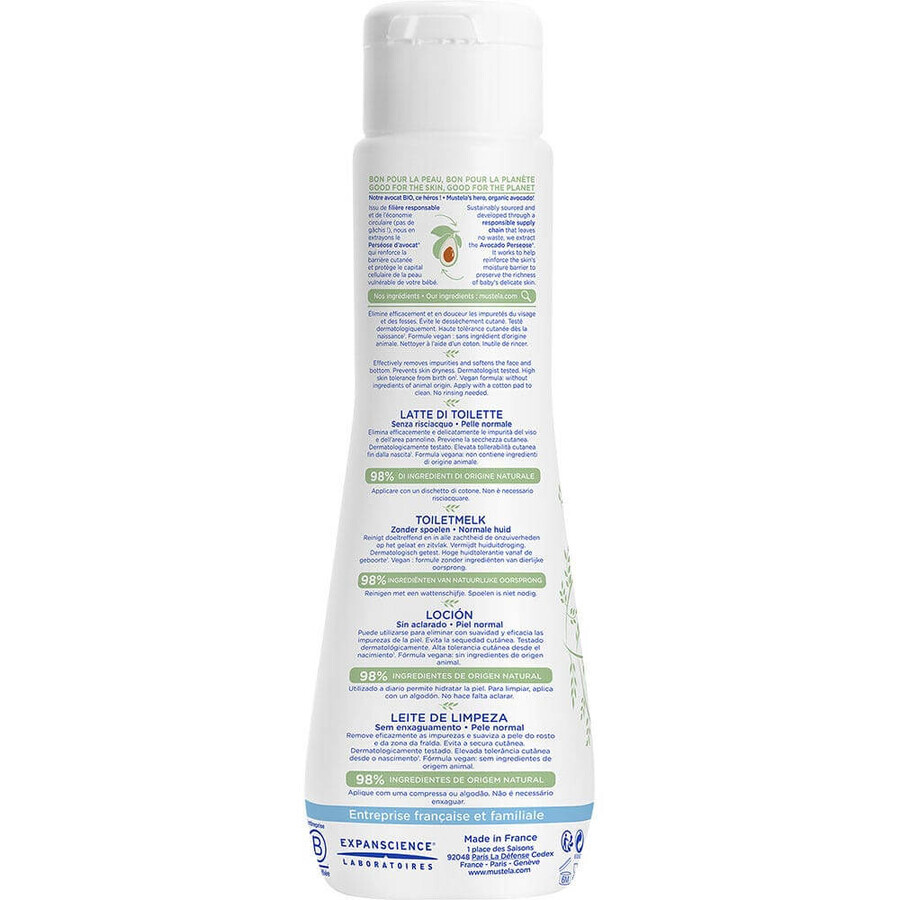 Mustela Reinigingsmelk zonder spoelen Normale huid 200 ml