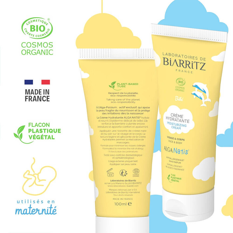 Laboratoires De Biarritz Baby Products Bio-Feuchtigkeitscreme spendet Feuchtigkeit und schützt von Geburt an 100ml