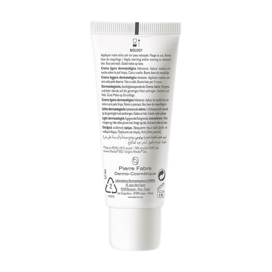 A-Derma Biology Crema dermatológica hidratante ligera bio 40 ml