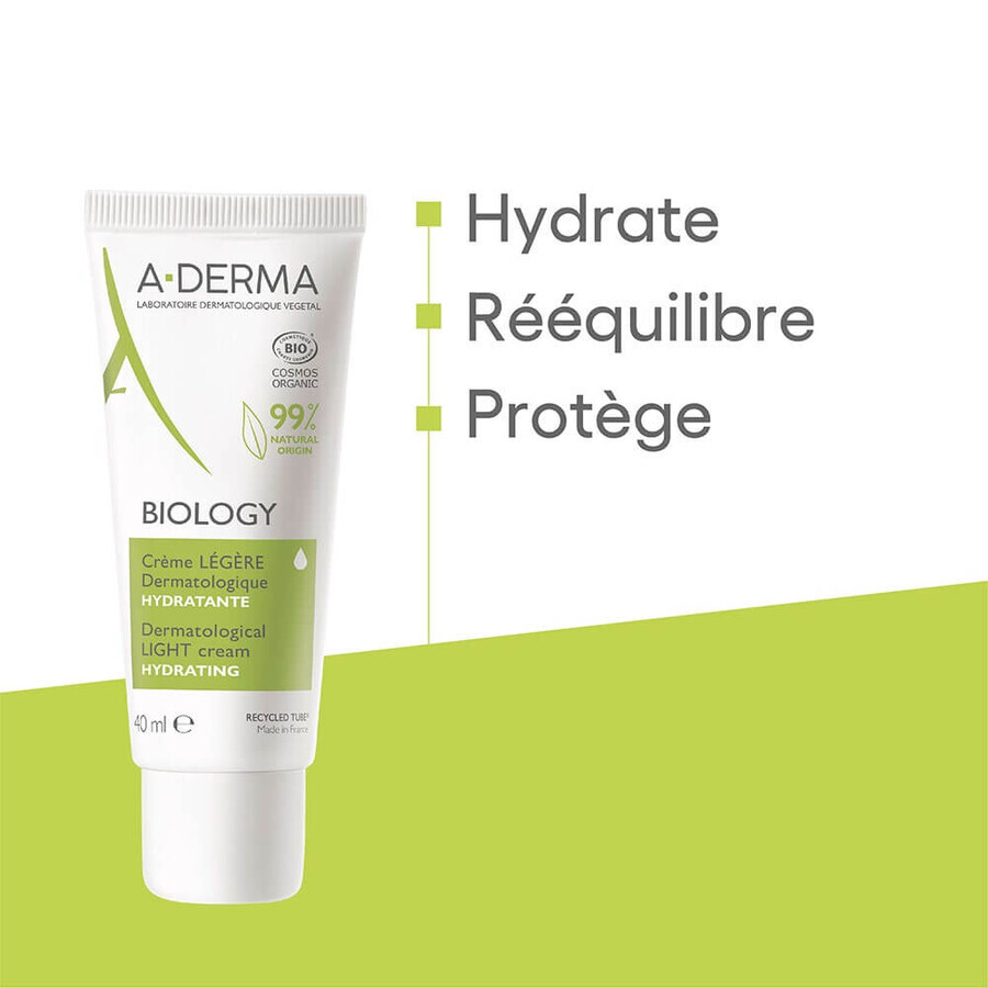 A-Derma Biology Crema dermatológica hidratante ligera bio 40 ml