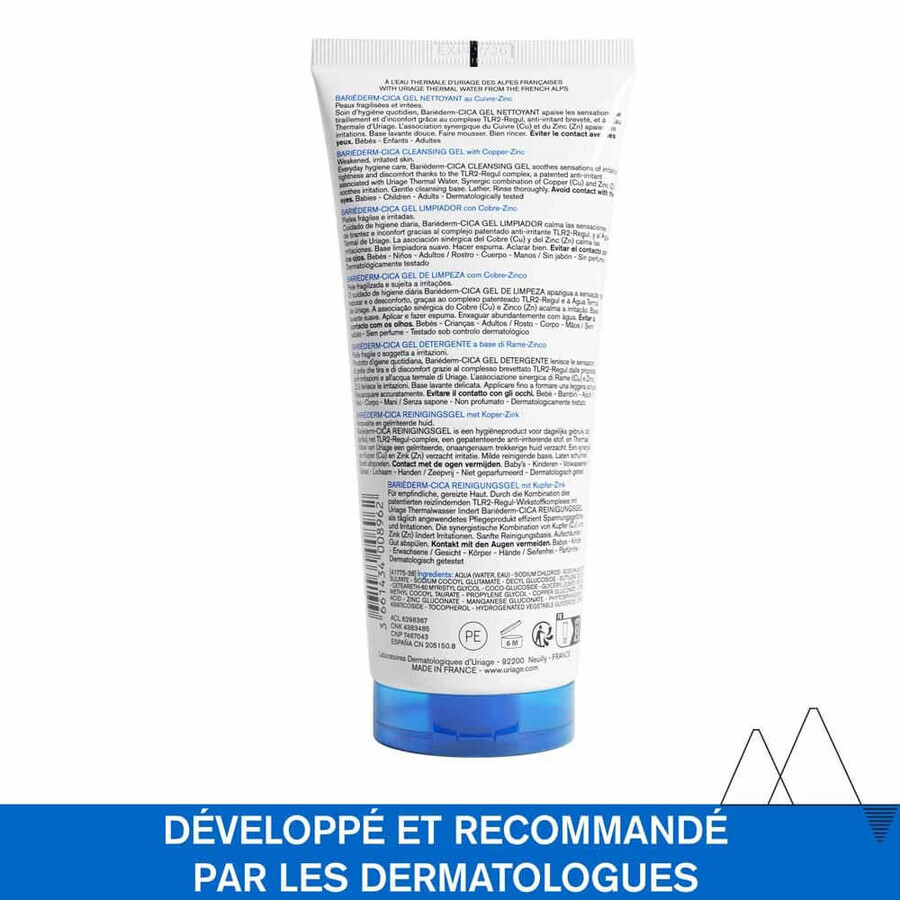 Uriage Hygiène visage Gel Nettoyant Bariederm Peaux Fragilisées 200ml Uriage Hygiène visage Gel Nettoyant Bariederm Peaux Fragilisées 200ml