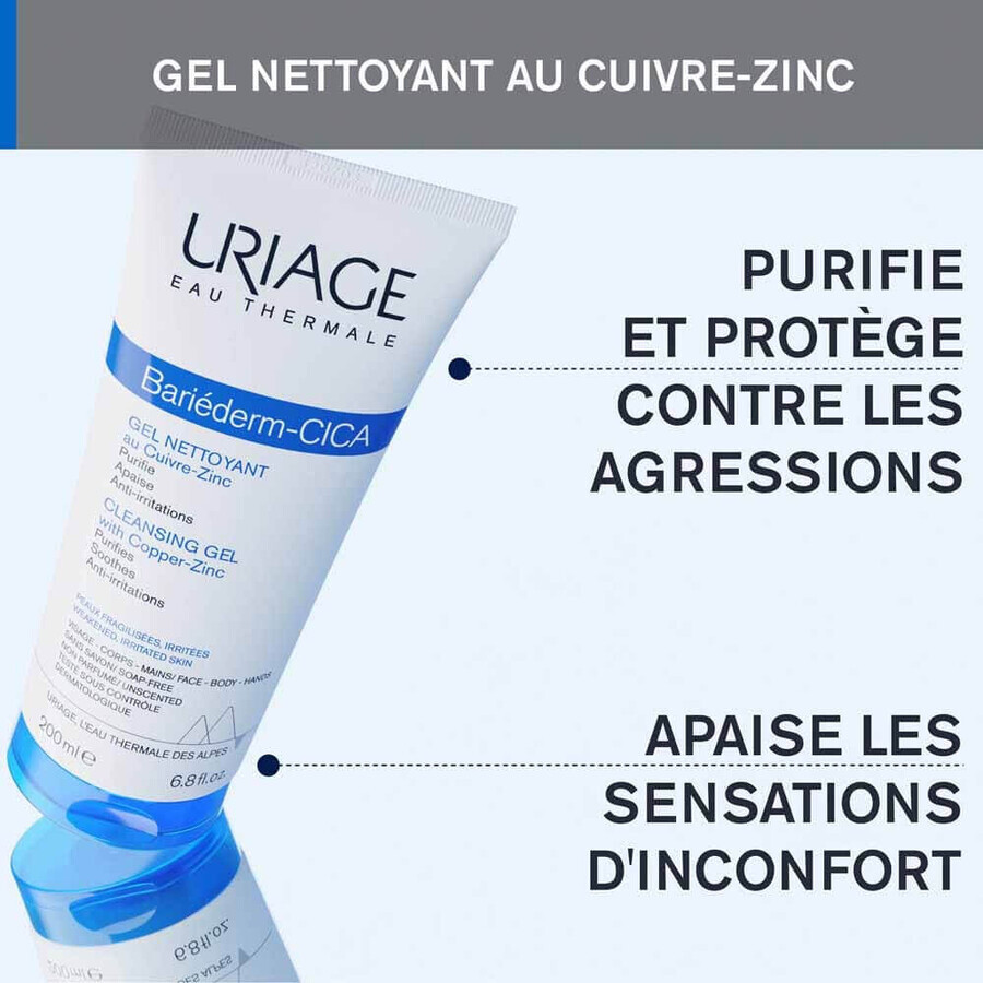 Uriage Hygiène visage Gel Nettoyant Bariederm Peaux Fragilisées 200ml Uriage Hygiène visage Gel Nettoyant Bariederm Peaux Fragilisées 200ml