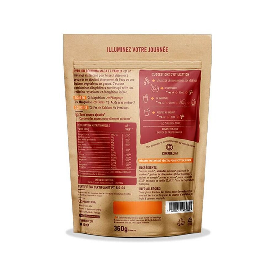 Iswari Eveil du Bouddha Organic Vanilla Maca Breakfast Super 360g