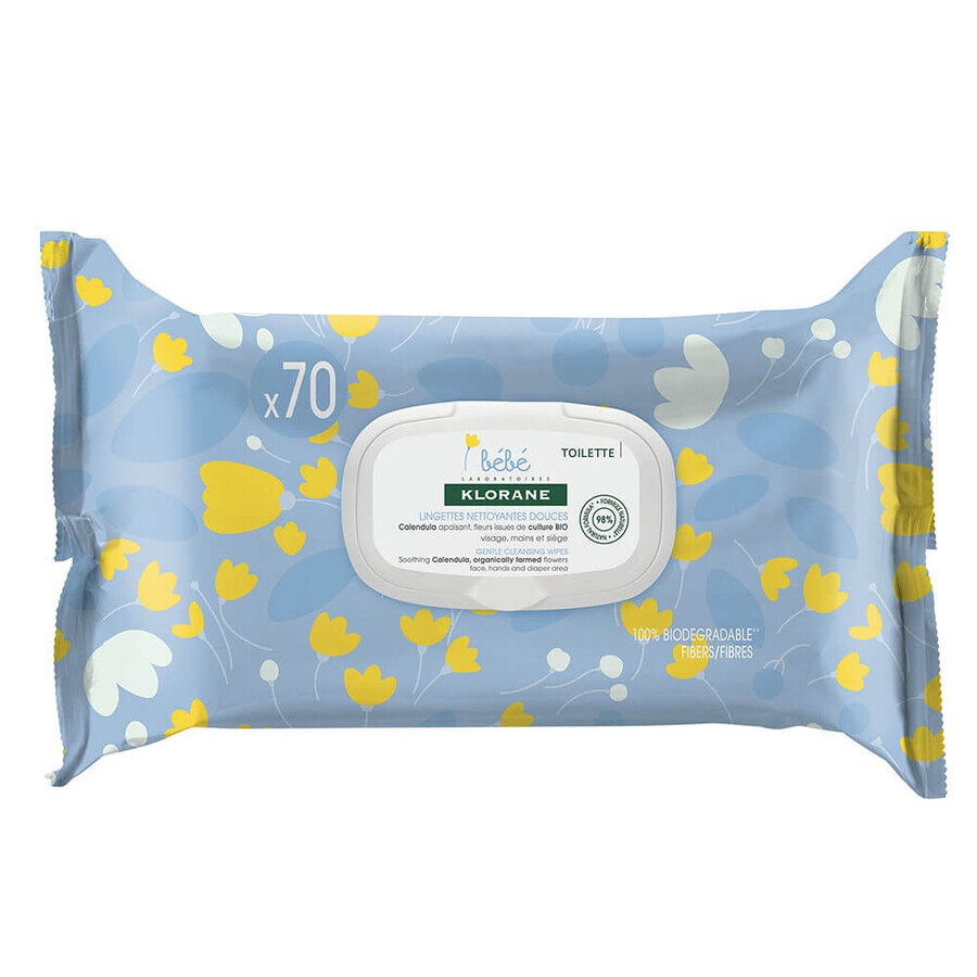 Klorane Newborn Gentle Cleansing Wipes 70 Einheiten
