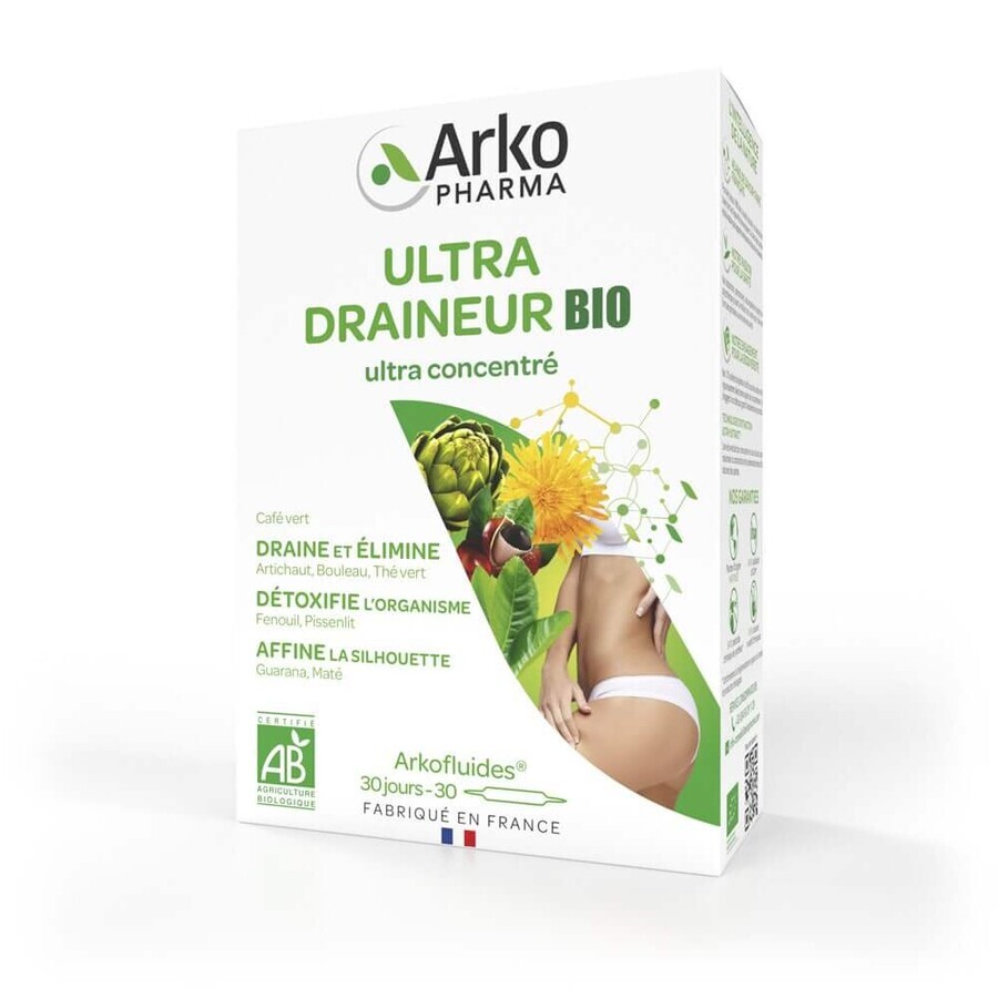 Arkopharma Arkofluids Ultra Draining Organic 30 Ampullen
