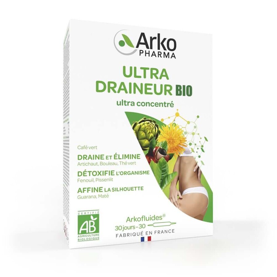 Arkopharma Arkofluids Ultra Draining Organic 30 Ampullen