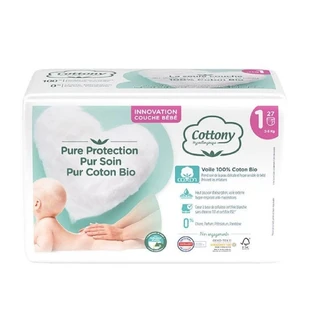 Cottony T1 luiers (2-5 Kg) in biologisch katoen Maat 1 X 27
