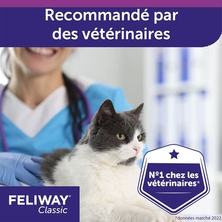 Feliway Classic Recharges pour Diffuseur électrique Anti-stress Chat 3x48ml