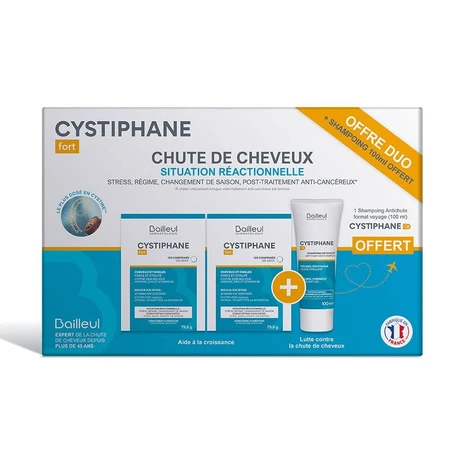 Bailleul Cystiphane Coffret Chute de cheveux Offre duo + Shampooing Réactionnelle