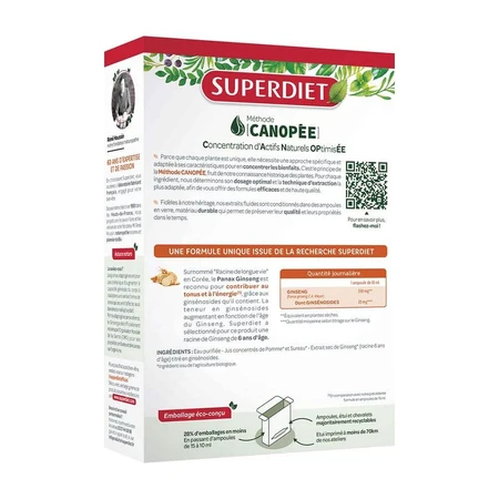 Superdiet Organic Ginseng Invigorating Énergie & Dynamisme x 20 bulbs