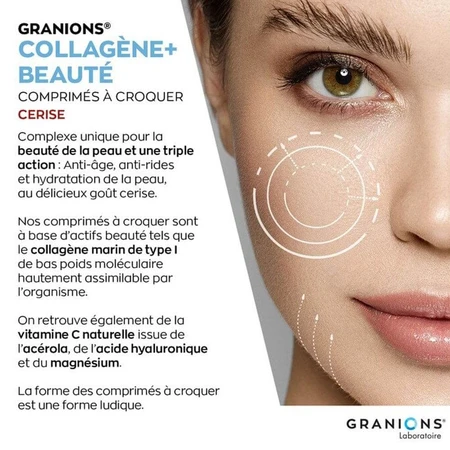Granions Colágeno+ Belleza Cereza 120 comprimidos masticables