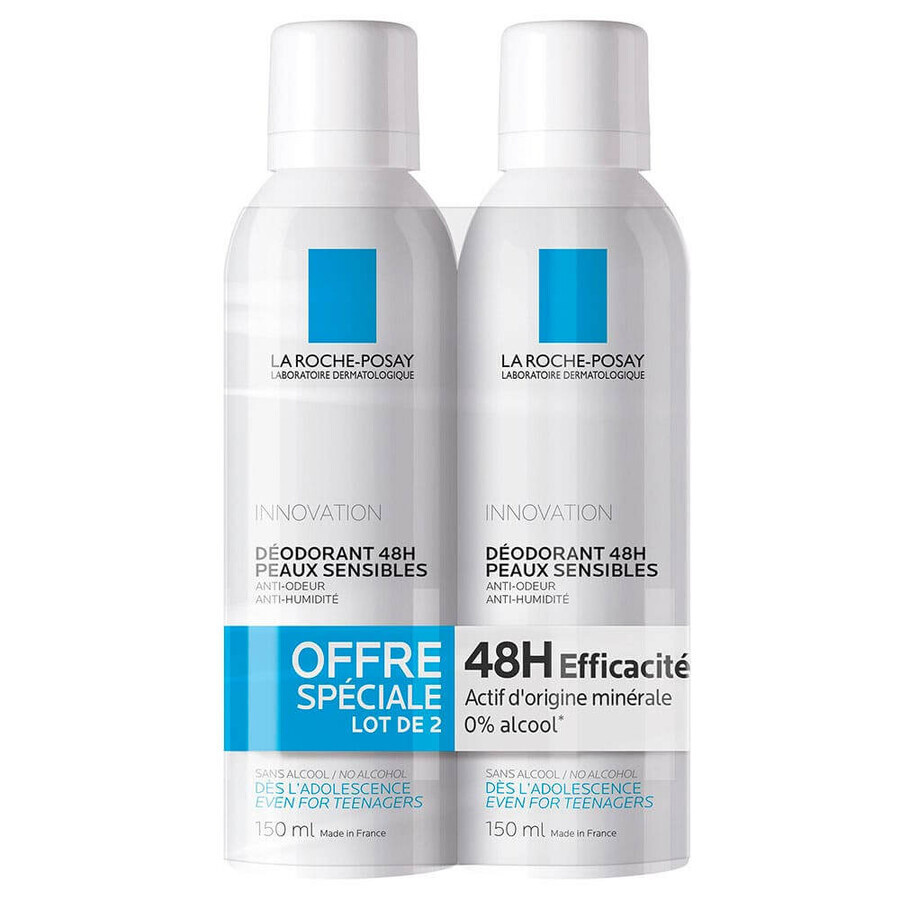Buy La Roche-Posay Physiological Deodorants Spray 48h Sensitive Skin 2x150ml La Roche-Posay Physiological Deodorants Spray 48h Sensitive Skin 2x150ml