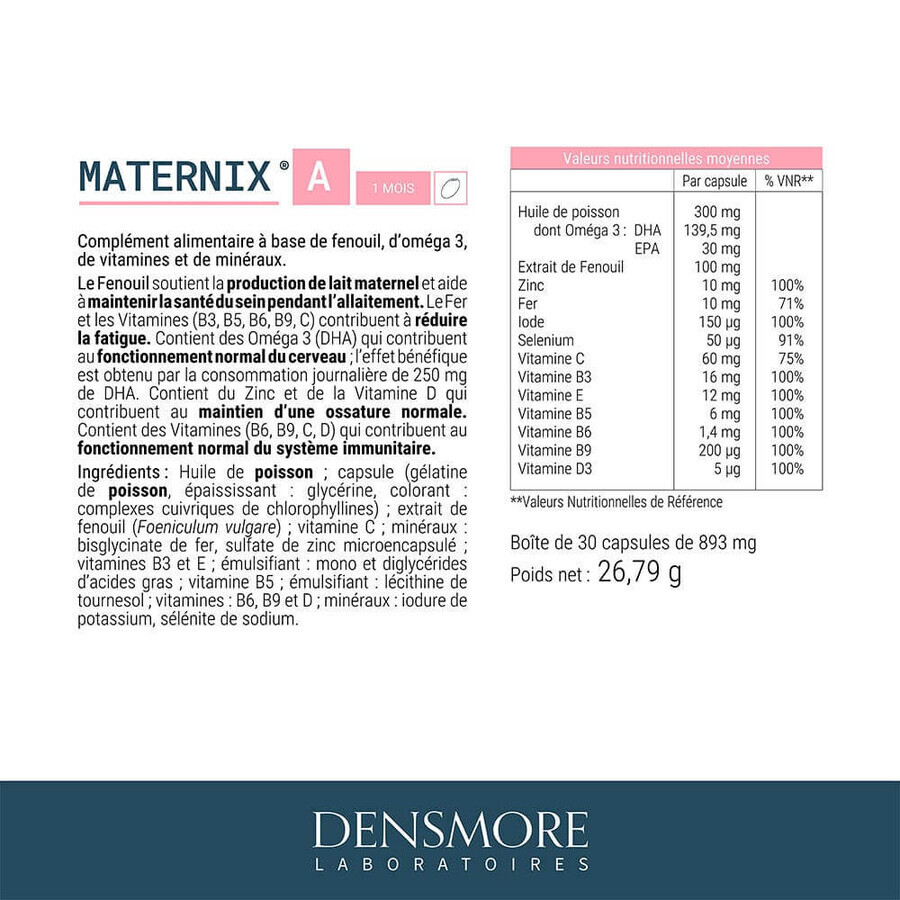 Densmore Gynaecologie Maternix A Borstvoeding x 30 capsules