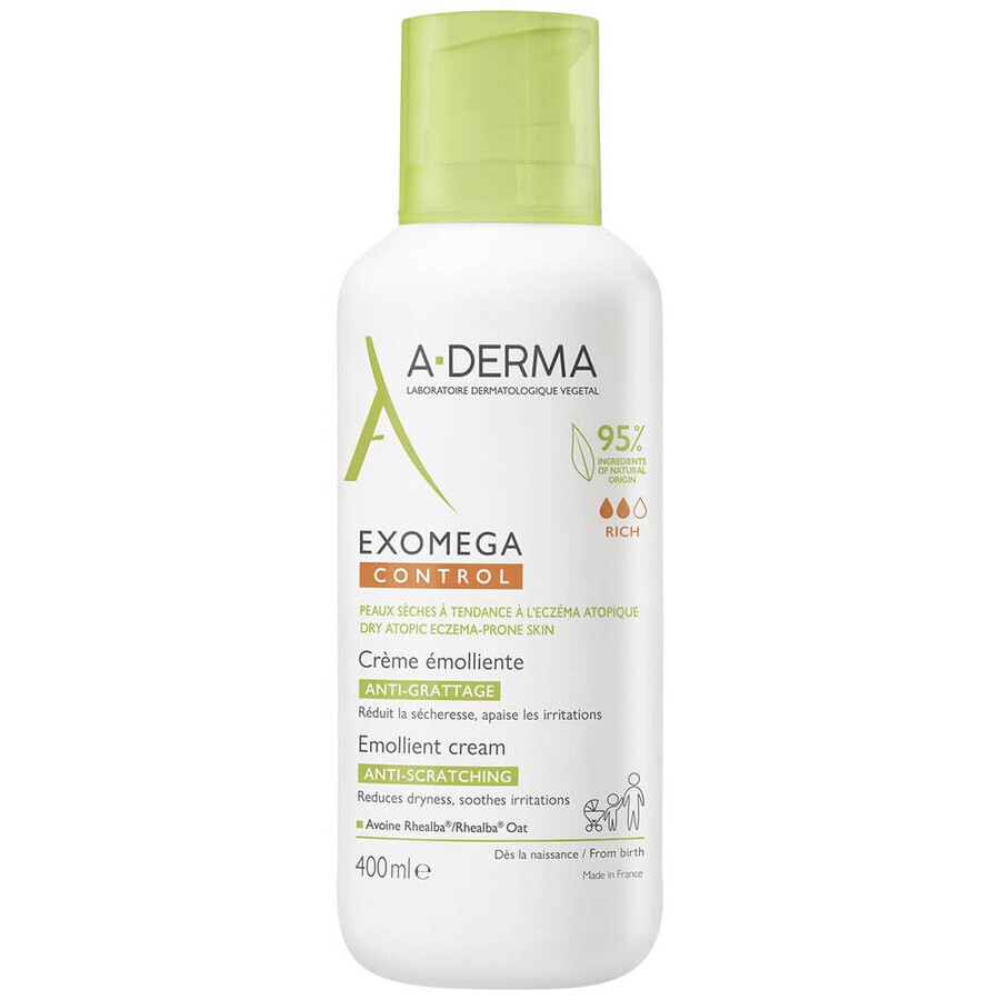 A-Derma Exomega Control Emollient Anti-itching Cream Dry skin prone to atopic eczema 400ml