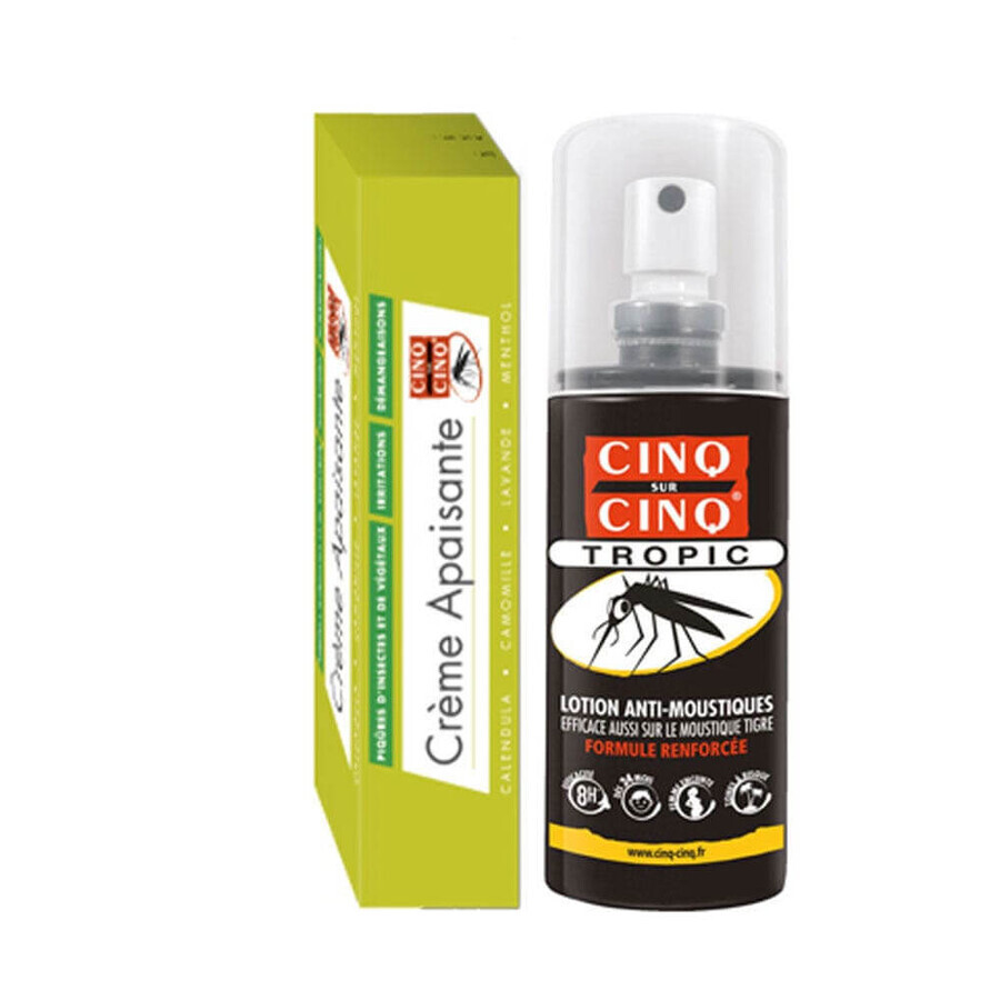 Cinq Sur Cinq Soothing 3-in-1 cream 40 g + tropic mosquito repellent lotion 75 ml from 3 years old
