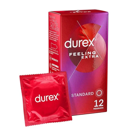 Durex Feeling Thin, extra gleitfähige Kondome x12