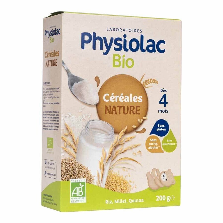 Physiolac Cereal Rice Millet Quinoa Organic Physiolac Cereals From 4 months 200g