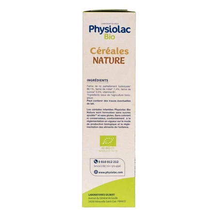 Physiolac Cereales Riz Millet Quinoa Bio Physiolac Dès 4 mois 200g
