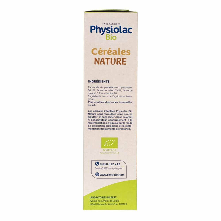 Physiolac Cereal Rice Millet Quinoa Organic Physiolac Cereals From 4 months 200g
