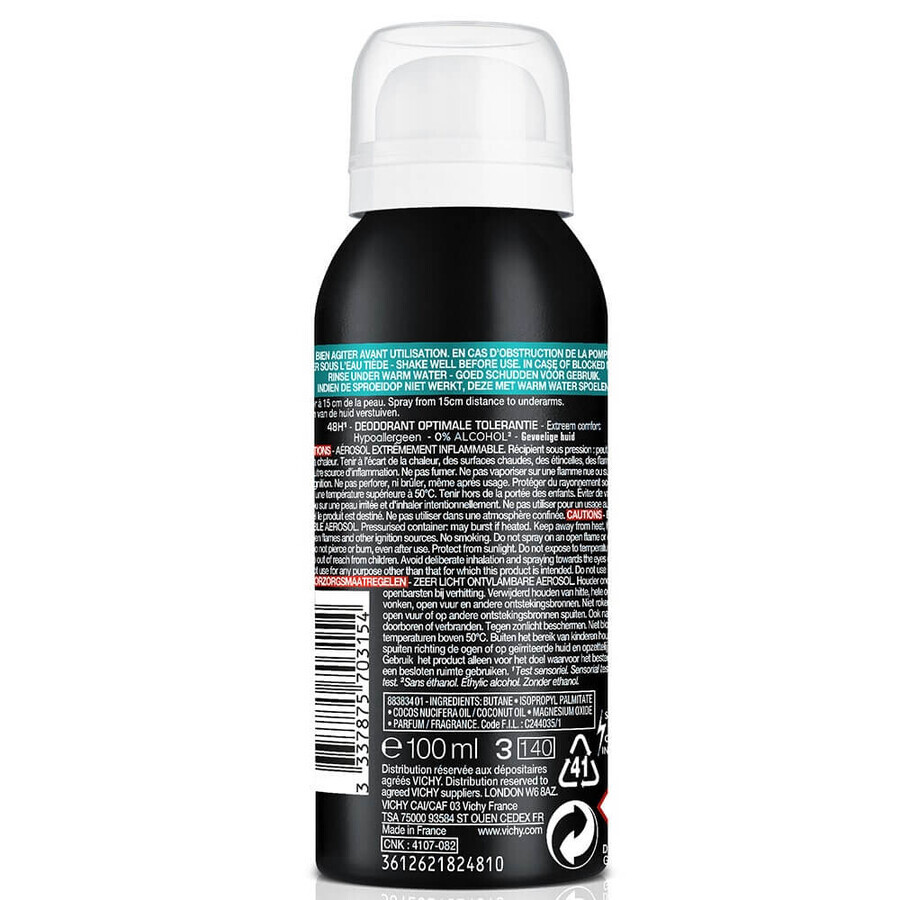 Vichy Deodorante Spray Compresse Tolleranza ottimale 48 ore Pelli sensibili 100ml Vichy Deodorante Spray Compresse Tolleranza ottimale 48 ore Pelli sensibili 100ml