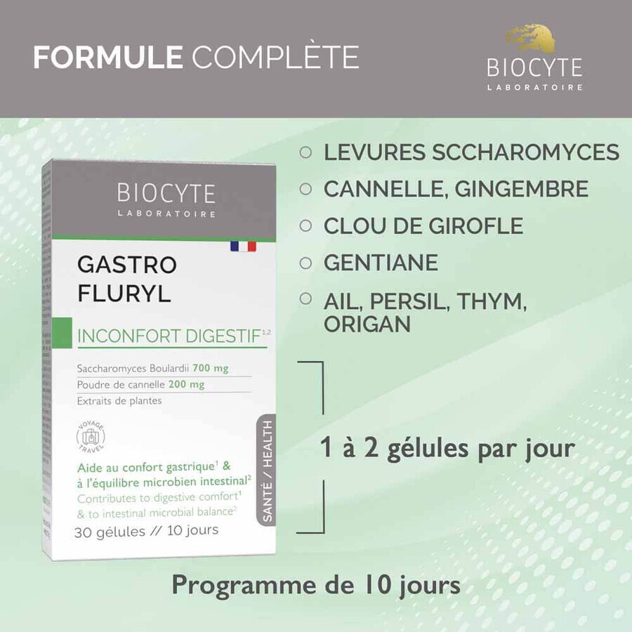 Biocyte Gesundheit Gastro Fluryl x30 vegetarische Kapseln