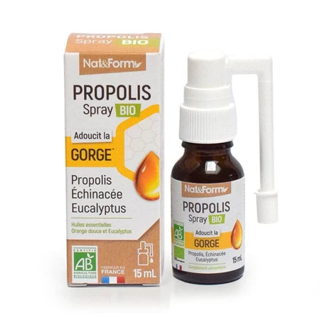 Nat&Form Organic Propolis Spray verzacht de keel 15ml