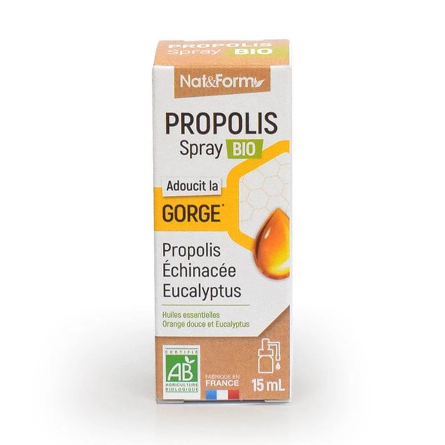 Nat&Form Organic Propolis Spray verzacht de keel 15ml