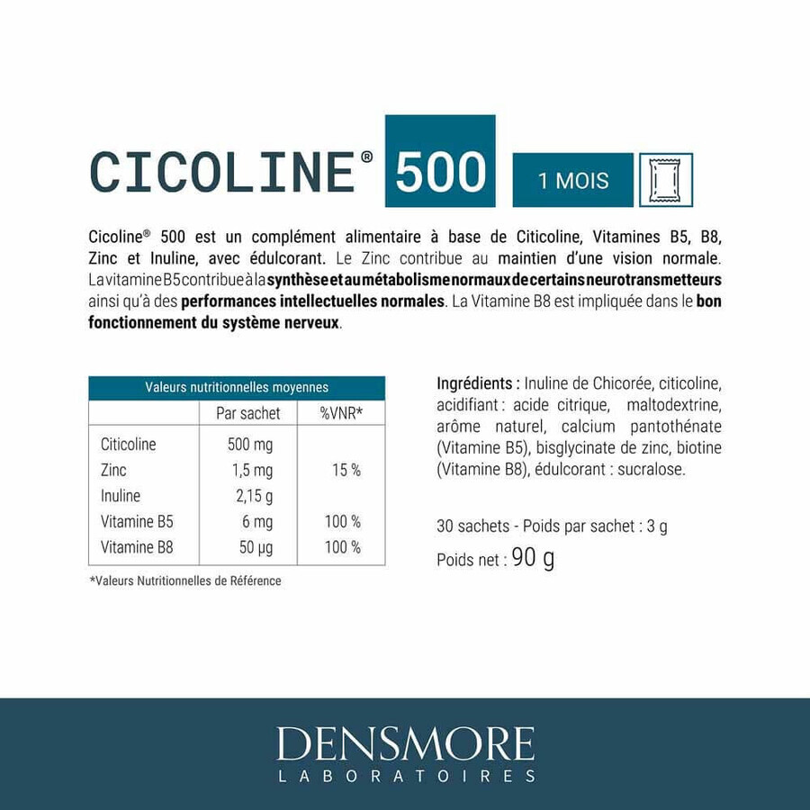 Densmore CHICOLINE 500 Maintien de la Vision 30 SACHETS