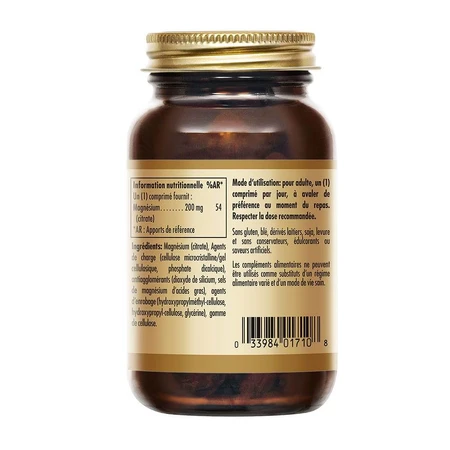 Solgar Magnesiumcitraat Vermoeidheid Vitalité 60 Comprimés