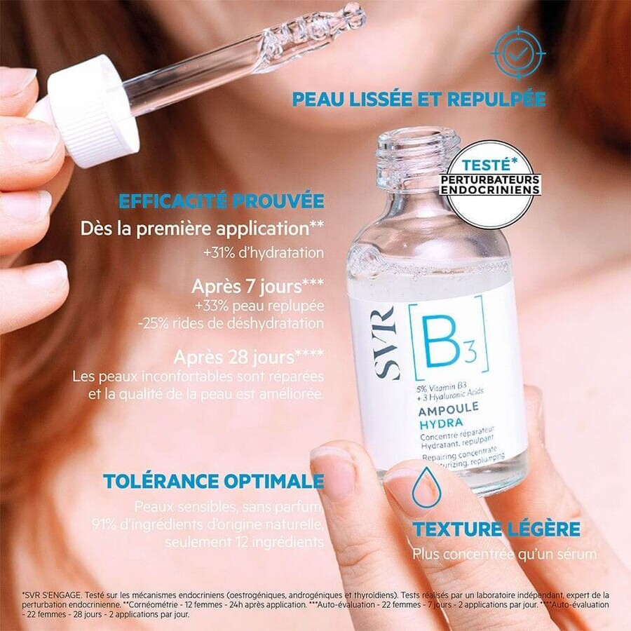 Svr [B3] Ampoule Hydra B Sensitive Skin Peaux Sensibles 30ml