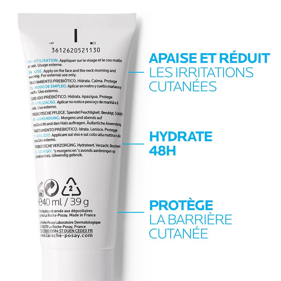La Roche-Posay Toleriane Crème visage hydratante apaisante riche Sensitive 2x40ml