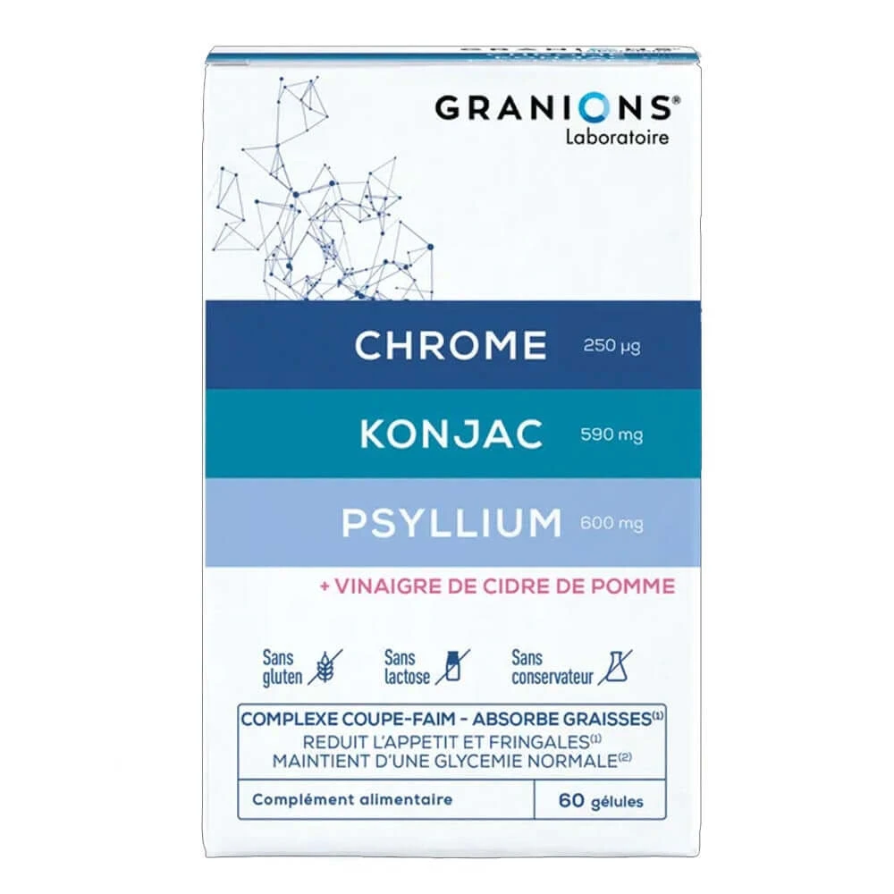 Granions Appetite Suppressant Chromium Konjac Psyllium 60 Capsules
