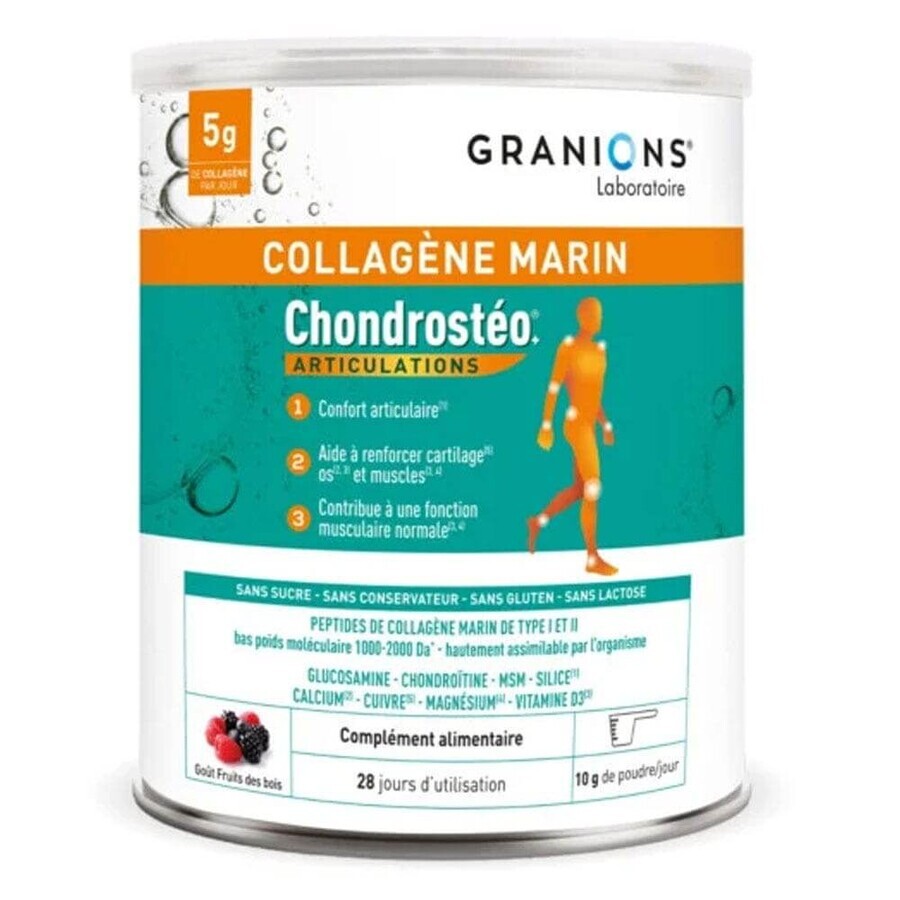 Granions Chondrostéo colagen marin articulații fructe de pădure 280g