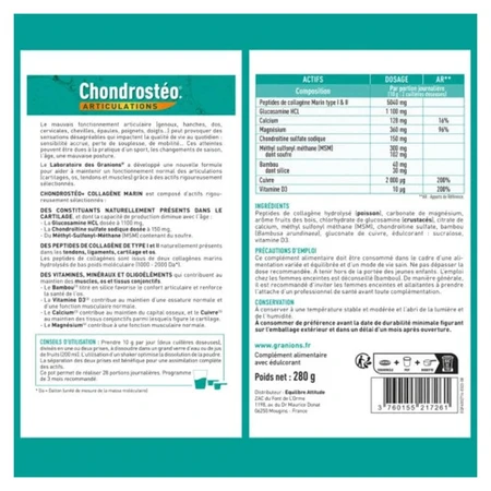 Granions Chondrostéo Marine Collageen Gewrichten Bessen 280g