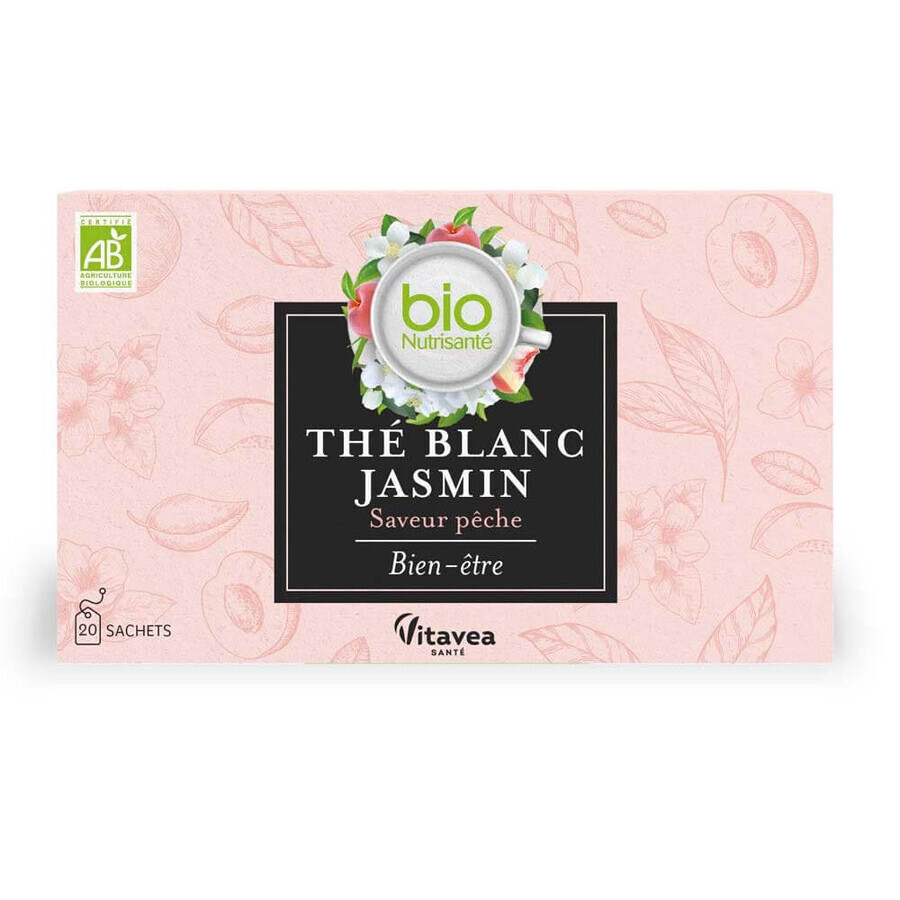 Vitavea Santé BioNutrisanté Thé Blanc Jasmin Saveur Pêche 20 plicuri