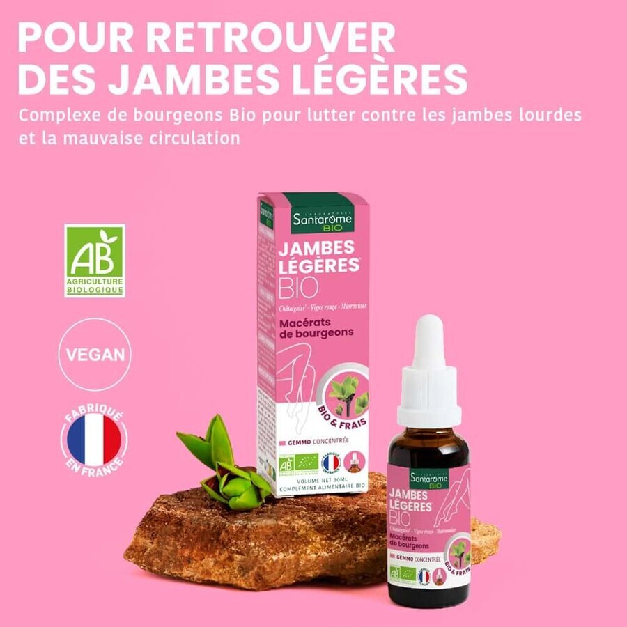 Santarome Complexe Jambes Legeres Bio Gémmothérapie 30 ml