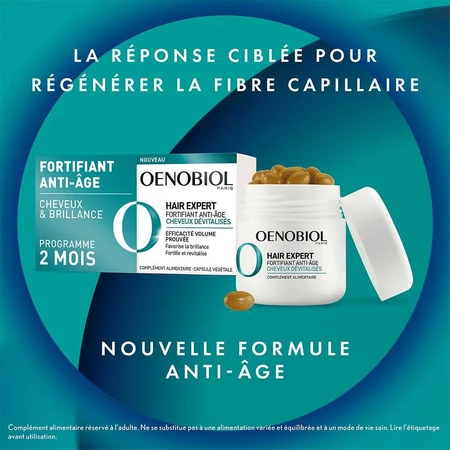 Oenobiol Hair Expert Verstevigend anti-veroudering gedevitaliseerd haar 2x30 Capsules