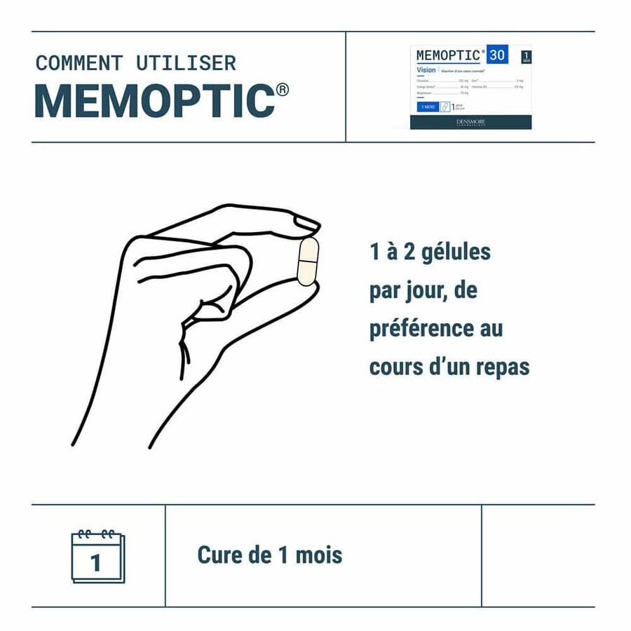 Densmore Memoptic behoud van gezichtsvermogen en geheugen 30 capsules