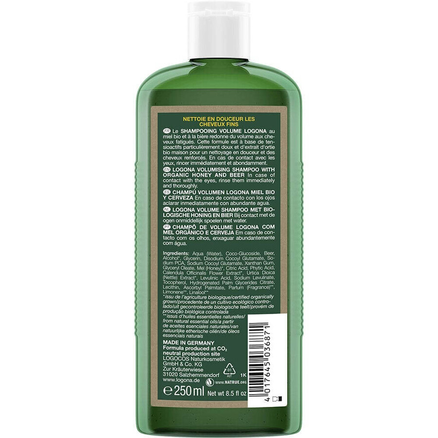 Logona Organic Beer and Honey Volume Shampoo 250ml