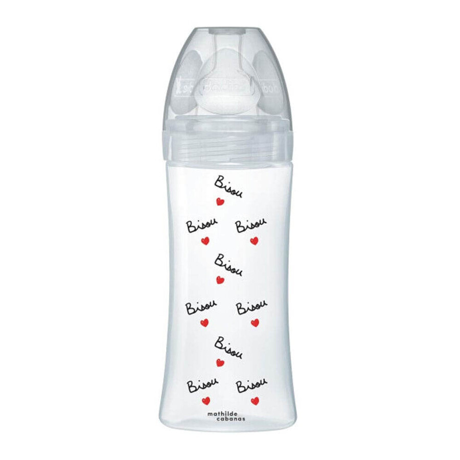 Dodie Sensation+ Flasche mit flachem Sauger fließen 2 Anti Colic 0-6 Monate 330ml Mathilde Cabanas Collection