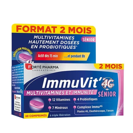 Forté Pharma Immuvit 4G Sénior Vitamines Minéraux à croquer 60 comprimés
