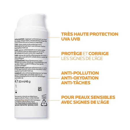 La Roche-Posay Anthelios Crème Solaire Visage SPF50 Age Correct Avec Parfum 50ml